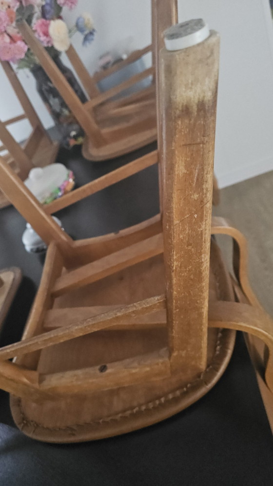 Set di 4 sedie da pranzo vintage retrò | Legno marrone – Textile, Wood (photo 9 of 11)