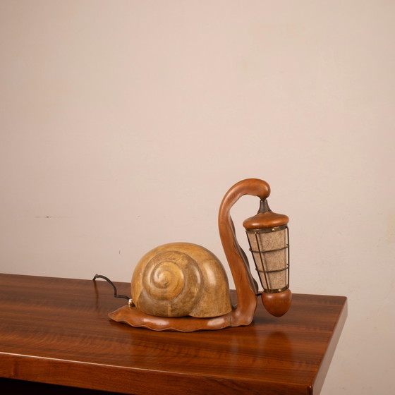 Aldo Tura Parchment Snail Table Lamp Mid Century 1940 – Paper, Brass, Mid Century Modern (photo 9 of 27)