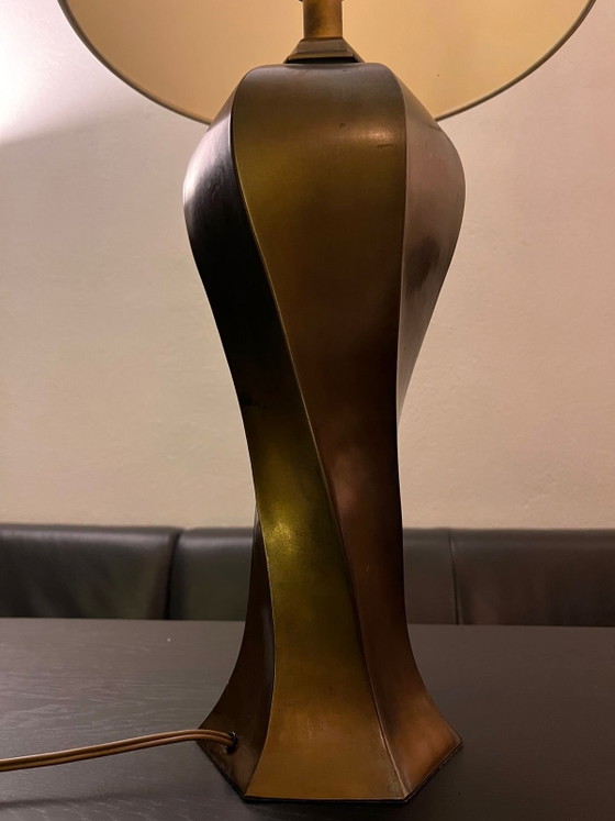 Image 1 of Sculptural mid-century Kullmann table lamp (c. 1965–1975) — sand-cast, large size, beautiful patina
