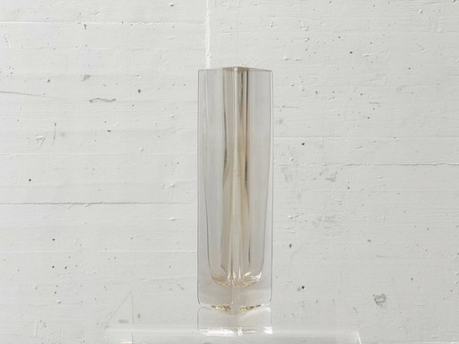 Sculptural glass vase with a triangular base, 1960s