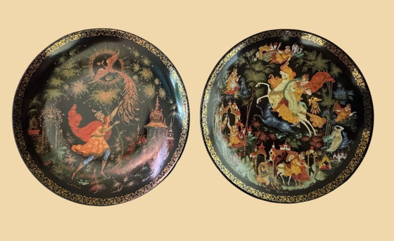 Image 1 of 🔥 “Puteshestvie Elyeny i Ivana” | Lomonosov Porcelain Sint-Petersburg | Palekh lacquerkunst | Echt goud | Limited Edition