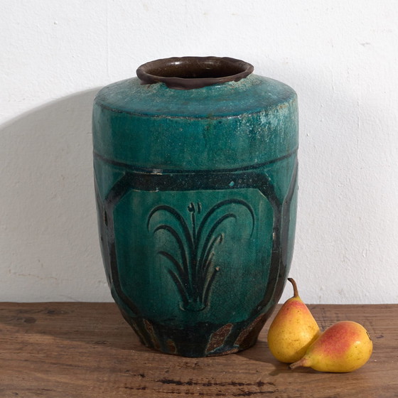 Antike smaragdgrüne emaillierte Vase (ca. 1820) #12 – Vasen (photo 8 of 40)