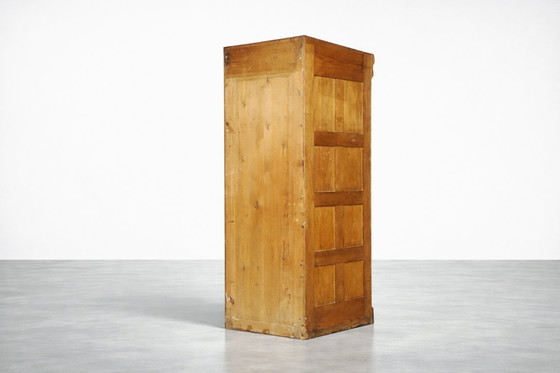 Image 1 of Mobiletto portadocumenti vintage industriale in rovere inglese con cassetti, anni '20