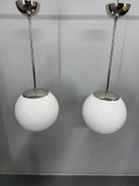 Paire de pendentifs vintage en verre