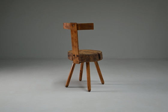 Image 1 of Set brutalist tree trunk chairs, 1970s France. 