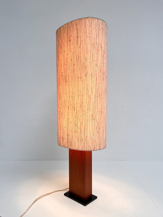 Lámpara de teca de mediados de siglo, 98 cm, década de 1970. – Lámparas de pie, Metal (photo 4 of 11)