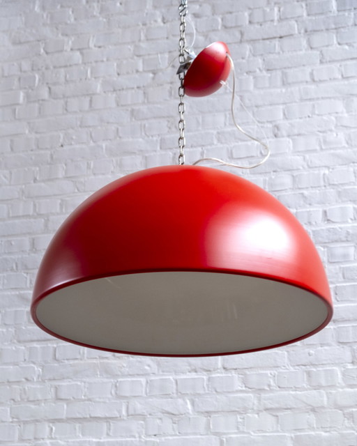Lámparas de techo colgantes grandes de color rojo