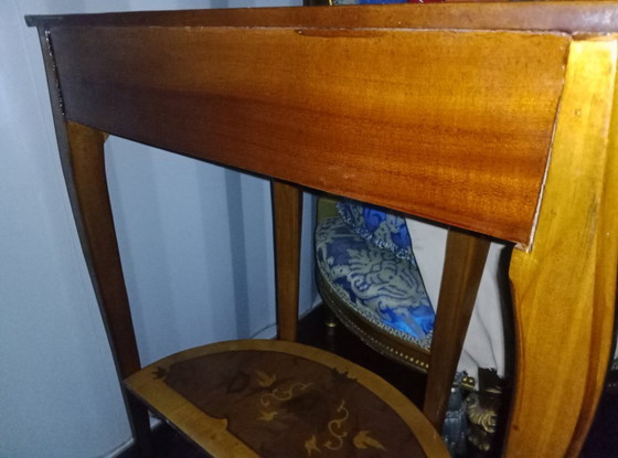 Image 1 of Console demi-lune marquetée style Napoléon III – fin XIXe