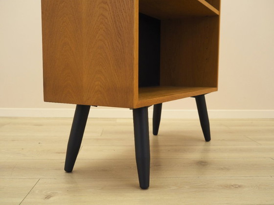 Ash veneered shelving unit by Hjørnebo with angled legs, Danish design, 1960s – Bookcases, Wood (photo 11 of 11)