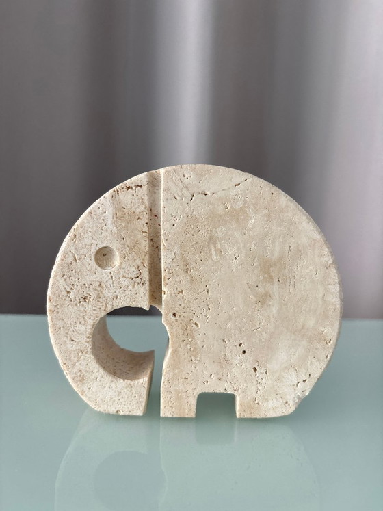 Fratelli Mannelli Travertine Elephant Sculpture / Letter Holder – Made in Italy – Vintage (photo 4 of 11)