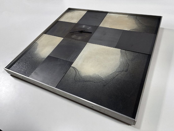 Image 1 of Horloge Murale XL • Otto Louis • Métal/Pierre/Bois • 50 cm x 50 cm • 1975 