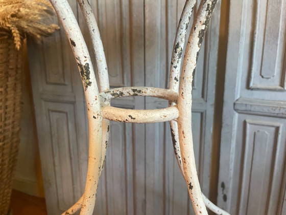 Image 1 of French Table Side Table Art Nouveau 1890 With Faux Marbre Hand Forged