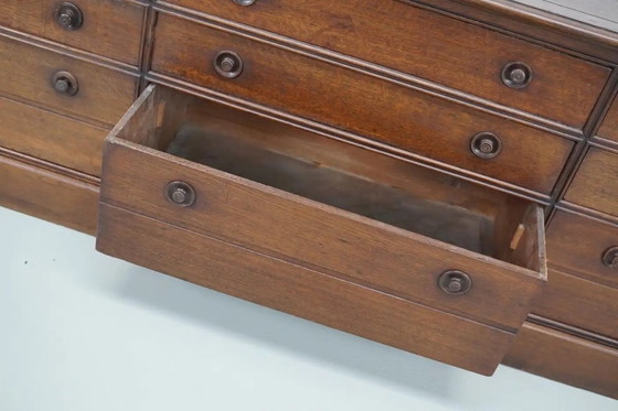 Image 1 of Großer antiker französischer Apotheker-/Museumsschrank aus Eiche, ca. 1900