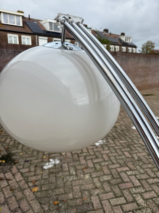 Vintage Goffredo Reggiani Italian design arc lamp, Floor lights, Chrome, Marble, Grey (photo 13 of 14)