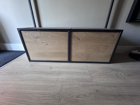 Image 1 of Custom-made oak/steel coat rack