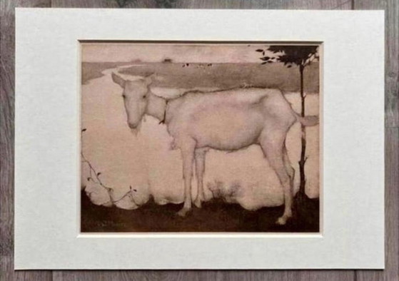 Image 1 of Jan Mankes 1889-1920 / Original-Heliogravüre Ziege am See 1923