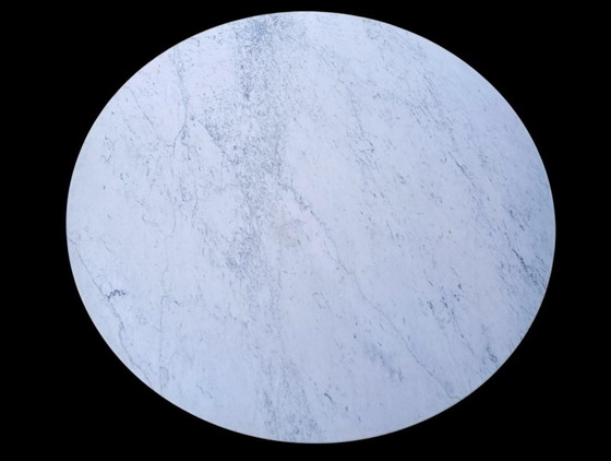 Knoll International Eero Saarinen Tulip Tisch Schreibtisch 137cm Marmor 1960er – Esstische, Marble, Aluminium (photo 6 of 6)