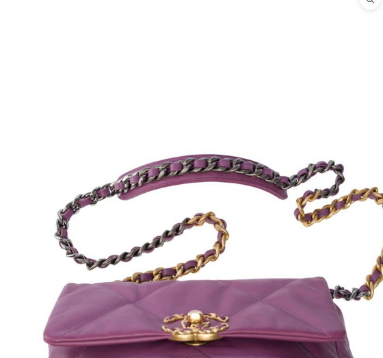 Image 1 of Borsa CHANEL Chanel 19 in cuoio viola - 101548