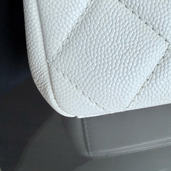 Image 1 of Chanel Seasonal Flap Mini - 20CM Caviar My Everything Bag Quilted Grained Calfskin White Calfskin Black Hardware Series 3