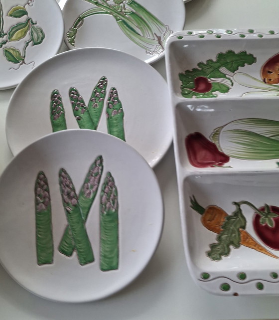 Image 1 of Vintage crockery vegetables. Hand painted in Italy