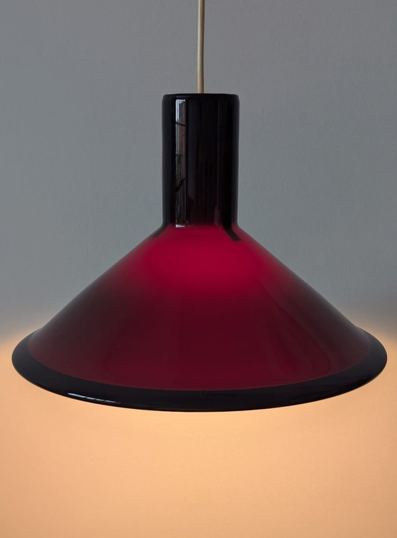 Image 1 of Michael Bang P&T Red Pendant Lamp by Holmegaard