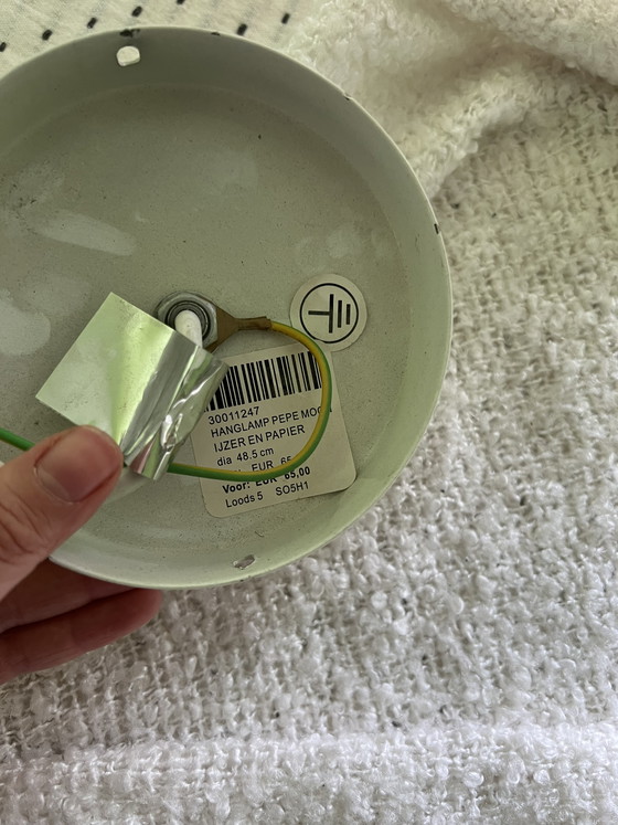 Image 1 of 2x Grote Ronde Hanglamp – Gevlochten / Rotan Look