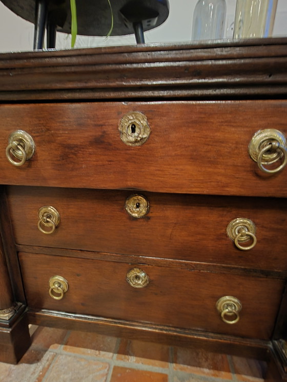 Image 1 of Antique Dutch, Drenthe Empire chest of drawers with 3 drawers