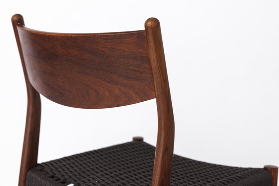 Image 1 of 1 van 2 Vintage Fristho Franeker Teak Stoel met Deens Koordweefsel - jaren 1960 Mid Century Modern Ontwerp