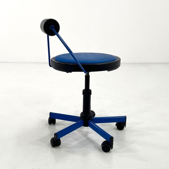 Image 1 of Verstelbare blauwe bureaustoel van Bieffeplast, jaren 80