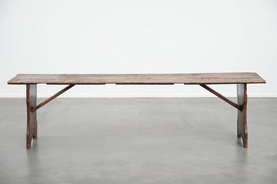 Image 1 of Banc d'entrée/banc de salle à manger anglais ancien et plein de caractère, en pin.