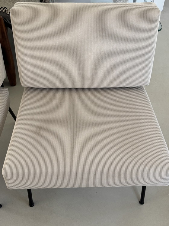 2x Knoll Sessel, sandfarbenes Rippenmuster – Metal, Textile (photo 10 of 11)