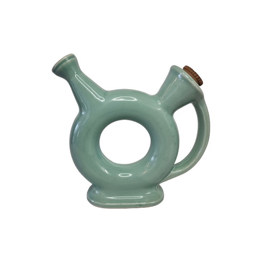 Vintage French donut-shaped ceramic decanter, 1970s