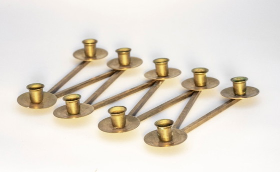 Image 1 of Small Lars Holmstrom Margareta candelstick in brass for Arvika- Sweden - 1940's