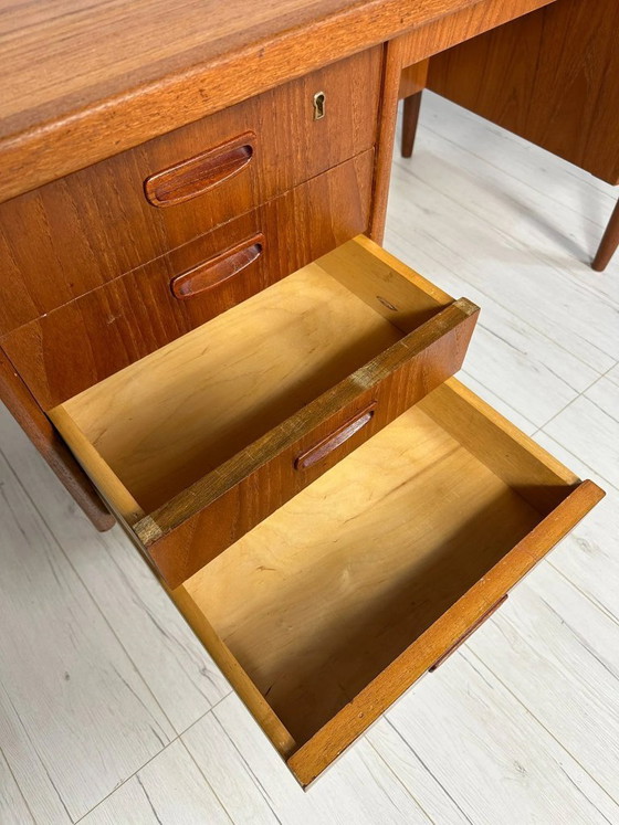 Image 1 of Vintage Danish Teak Writing Desk, Minimalist Mid-Century Modern Design, 1960s