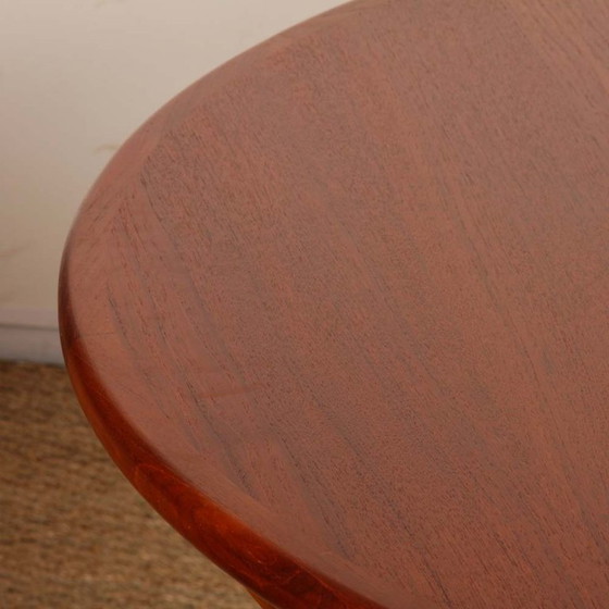 Image 1 of Large round extendable teak dining table, 1960