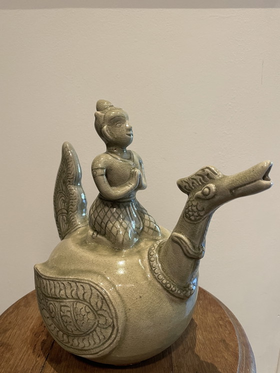 Image 1 of Celadon-glazed kendi