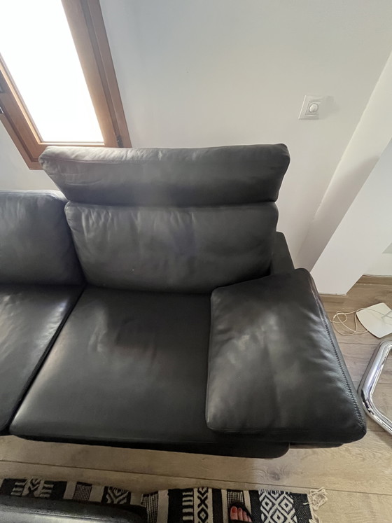 Image 1 of Zwarte leren bank COR Conseta