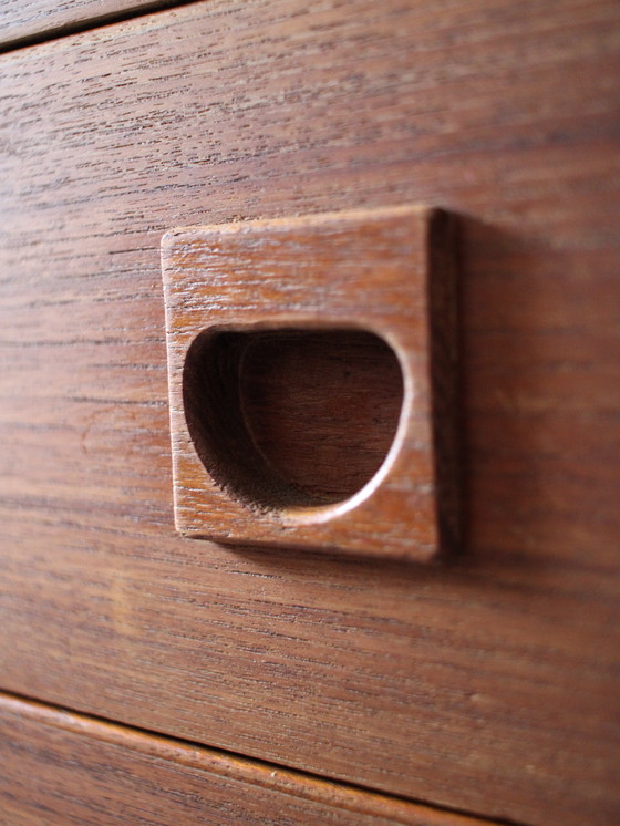 Image 1 of Vintage Danish deep chest of drawers in teak