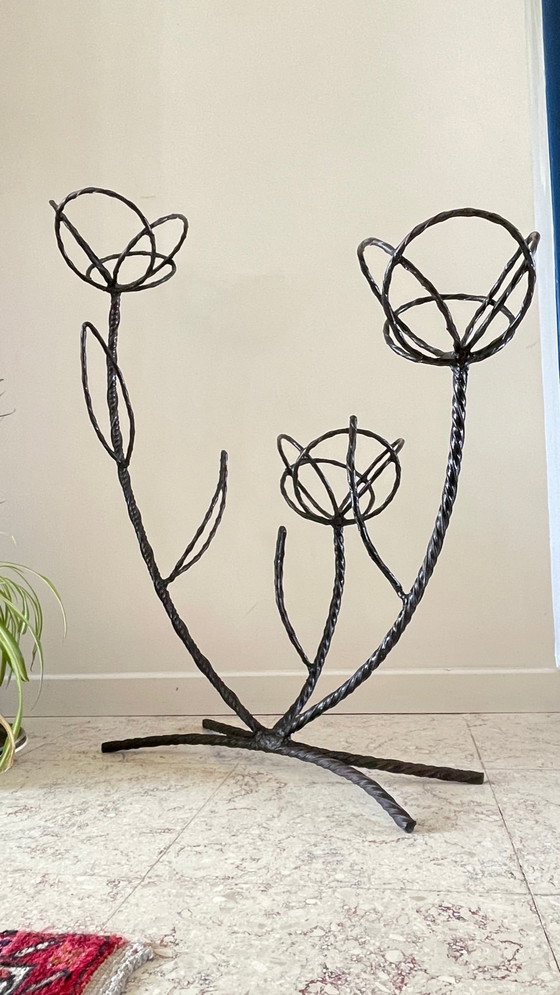 Image 1 of Mensola per piante in acciaio curvo vintage