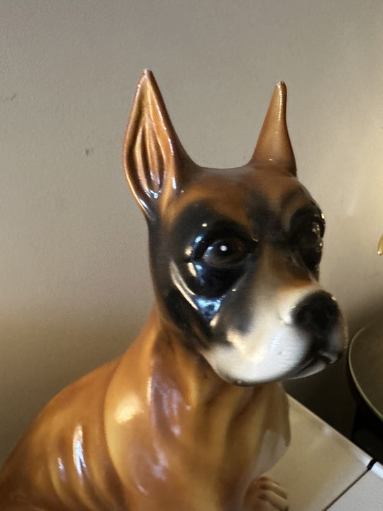 Image 1 of Italienische Keramikstatue eines Boxers