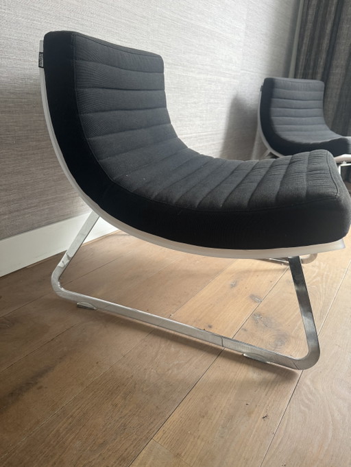 Frighetto Slim Design fauteuil 2x zwart