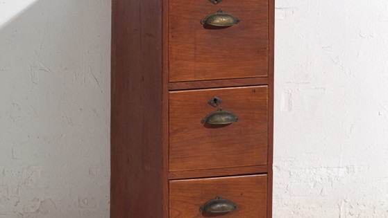 Small antique Japanese file cabinet - Showa Period (c. ) #89 – Filing cabinets, Metal (photo 3 of 40)