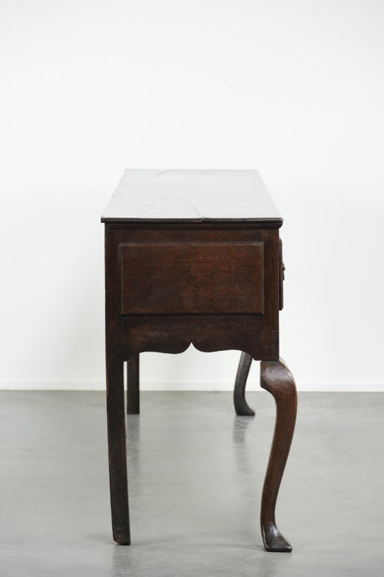 Image 1 of Large antique English oak sideboard from the 18th century
