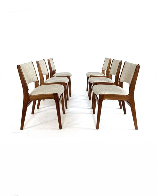 6x vintage dining chairs, Erik Buch, Anderstrup Møbelfabrik '70