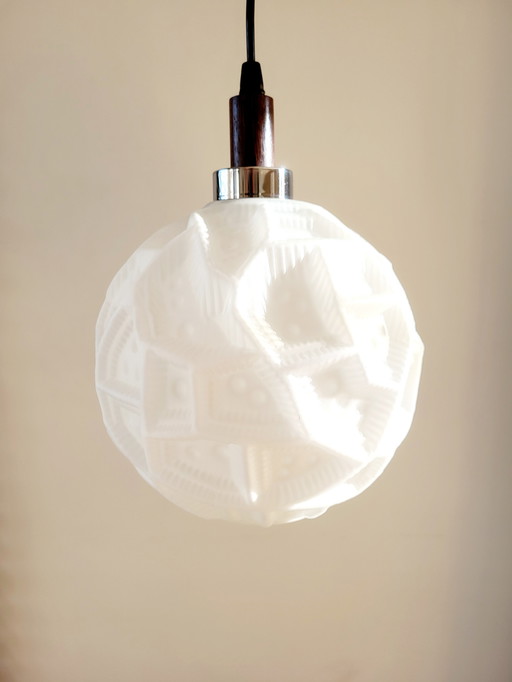 Peill & Putzler Opaline Glass Pendant Lamp, Supposedly