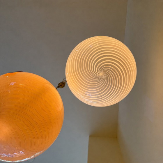Image 1 of Lampada a sospensione a spirale di Murano, anni '70