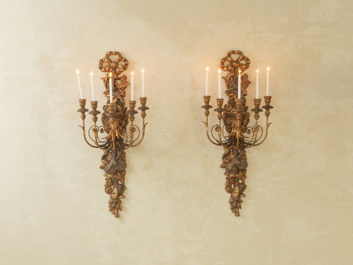 2x Baroque Wall Candle Holder