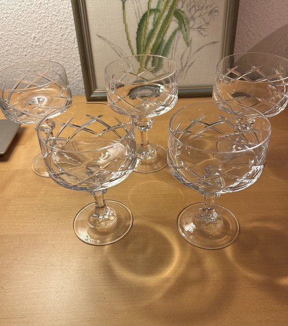 Image 1 of 5 grote kristallen champagne coupes 