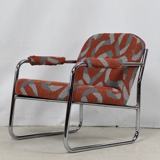 Bauhaus-Style Reupholstered Armchairs, 1990s