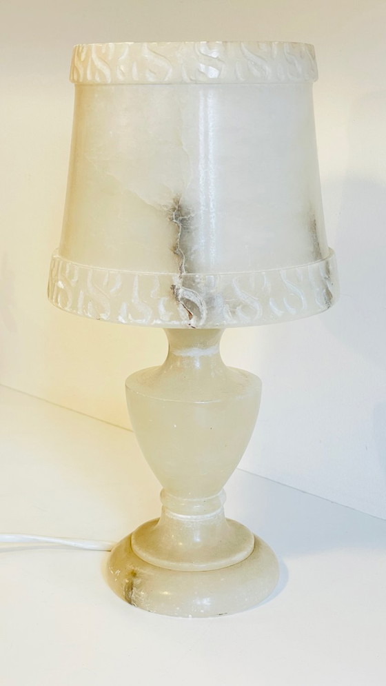 Image 1 of Geometrische albasten lamp, jaren 70